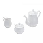 Jogo 3 Peças para Chá Fancy Branco Porcelana Wolff
