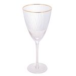 Jogo 2 Taças em Vidro 400 ml Vinho Borda Dourada Lines Wolff