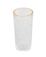 Copo Unitário Alto 390 ml com Borda Dourada Deli Glass