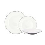 Aparelho Jantar Windsor Platinum Lining 18 P Royal Porcelain
