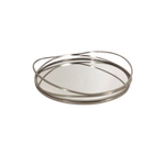 Bandeja Redonda Espelhada Prata 30 cm Adely Decor