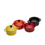 Jogo 4 Mini Cocottes com Pegador Preto 10 cm Le Creuset