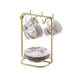 Suporte para Xícaras de Café e Pires Dourado Future