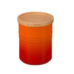 Pote com Tampa de Madeira 1,9 L Laranja Le Creuset