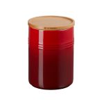 Pote com Tampa de Madeira 1,9 L Vermelho Le Creuset