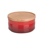 Pote com Tampa de Madeira 420 ml Vermelho Le Creuset