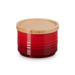 Pote com Tampa de Madeira 220 ml Vermelho Le Creuset