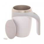 Caneca 440 ml Mixer de Aço Inox com Tampa Branca Lyor