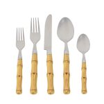 Faqueiro 30 peças Bamboo Plástico Inox Kenya