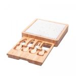 Jogo 6 Peças para Queijo Tábua Terrazo 23x23 cm Lyor
