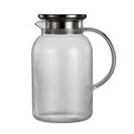 Jarra Twinkle Vidro Canelado Tampa Inox 1,5 L Fracalanza