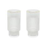 Jogo 2 Copos Altos 400 ml Cristal Fio de Ouro Lines Wolff