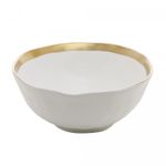 Bowl Porcelana Branco e Dourado Dubai Wolff