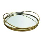 Bandeja Redonda Espelhada Dourada 30 cm Adely Decor