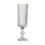 Taça Unitária Champanhe 160 ml Cameratta Vidro Borda Dourada