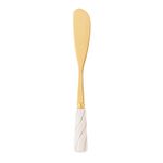 Jogo 4 Espátulas Dourado Cabo Cerâmica Branco Wolff