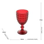 Jogo 6 Taças Vidro Água Vidro Roman Vermelho 345 ml Wolff