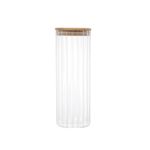 Porta Mantimento Canelado Tampa Bambu 1 L 9x20 cm Dynasty
