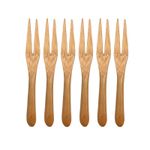 Jogo 6 Mini Garfos para Petisco Bambu 14 cm Zahav