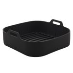 Forma Quadrada Silicone Air Fryer Preta 20 cm Lyor