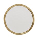 Jogo 6 Pratos Sobremesa Porcelana Branco Dourado Dubai 21 cm