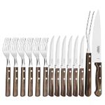 Kit Churrasco Inox 14 Peças Castanho Polywood Tramontina