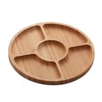 Petisqueira de Bambu 5 Divisórias Round 30x30x1,6 cm Lyor