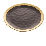Jogo 6 Pratos Sobremesa Preto Dourado Dubai 21cm Wolff
