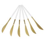 Jogo 6 Facas Aço Inox Ópera Champanhe/Branco 22 cm Lyor