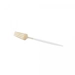 Jogo 6 Garfos Aço Inox Ópera Champanhe/Branco 22 cm Lyor