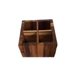 Porta Talheres 19x14x19 cm Madeira Oeste Wood