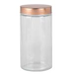 Porta Mantimento Redondo Vidro com Tampa Cobre 1,75L Dynasty