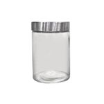 Porta Mantimento Redondo Vidro com Tampa Prata 1,3 L Dynasty