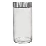 Porta Mantimento Redondo Vidro com Tampa Prata 1,75 L Dynasty