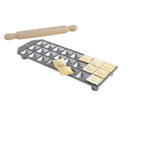Molde Ravioli Quadrado Alumínio 3,2 cm com Rolo Madeira Eppicotispai