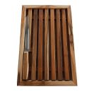 Migalheira Madeira com Faca Pão em Bambu 40x26 cm Oeste Wood