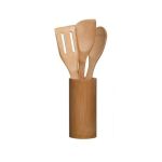 Conjunto 3 Utensílios com Suporte Bambu Lyor