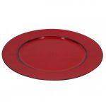 Sousplat de Plástico Vermelho 33 cm