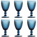 Jogo 6 Taças para Água Bico de Abacaxi 325 ml Azul
