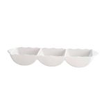 Petisqueira Tripla Alto Relevo Porcelana Wolff