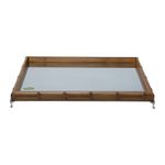 Bandeja Perfil Bambu 46 cm Pé Niquelado Woodart