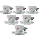Jogo 6 Xícaras Café Borboleta 100 ml Wolff