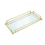 Bandeja Decorativa de Metal Dourada 34x16x4 cm Wolff