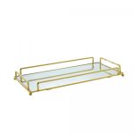Bandeja Decorativa de Metal Dourada 34x16x4 cm Wolff