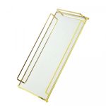 Bandeja Decorativa de Metal Dourada 34x16x4 cm Wolff