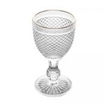Jogo 6 Taças Vidro Água Fio Dourado Bico de Jaca 300ml Wolff