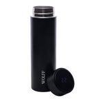 Garrafa Térmica Aço Inox Preta 500 ml Termômetro Led Wolff