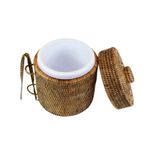 Balde de Gelo com Tampa Rattan Paya 20x25 cm Natural Home