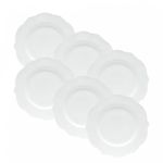 Conjunto 6 Pratos Rasos de Porcelana Maldivas Branco Wolff