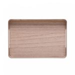 Bandeja com Fundo Madeira  Virelli  30x20cm Bege Meta  Lyor